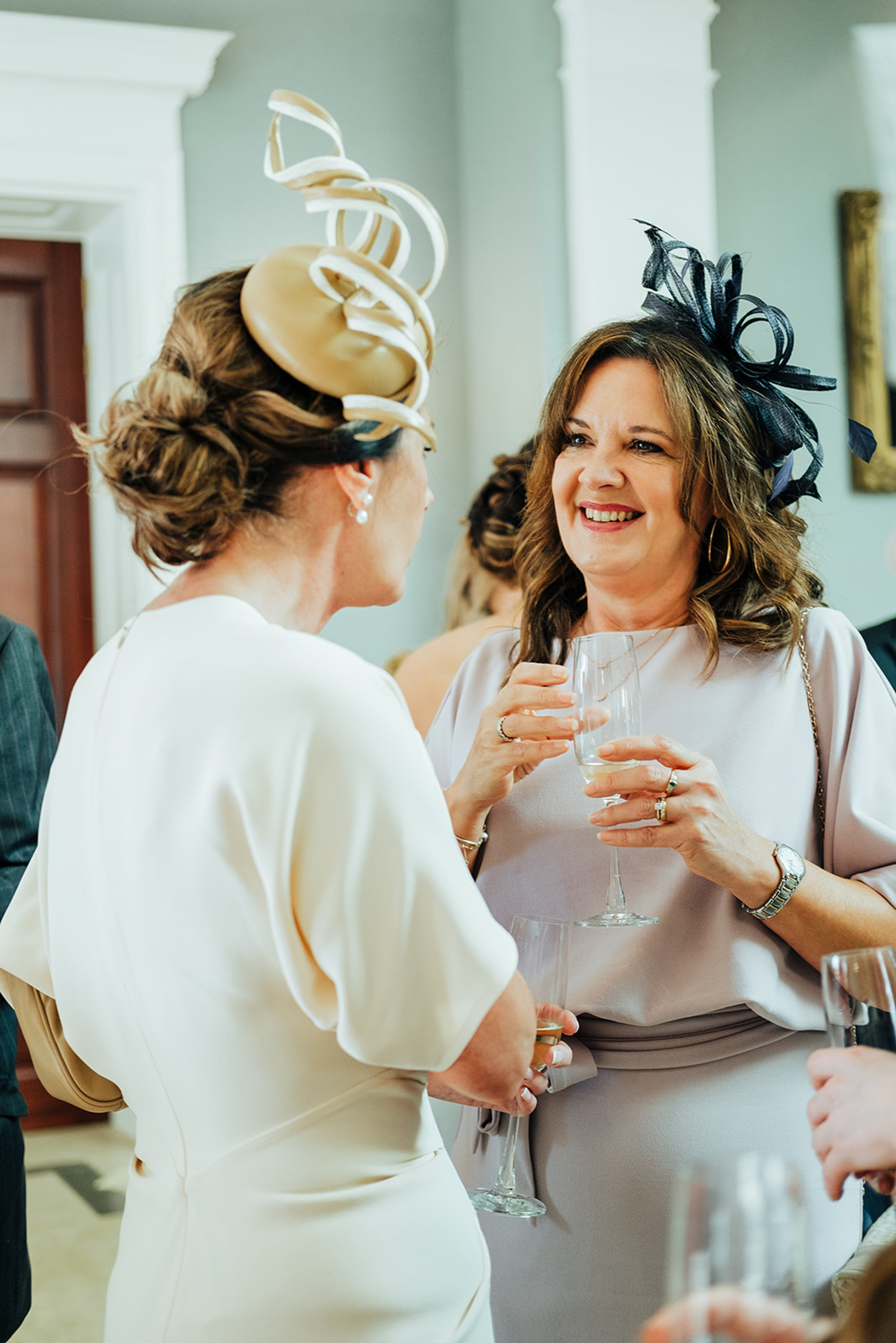 Wedding Drinks Reception at Rushton Hall. Documentary UK Wedding Photographer -  Aimee Joy Photography
