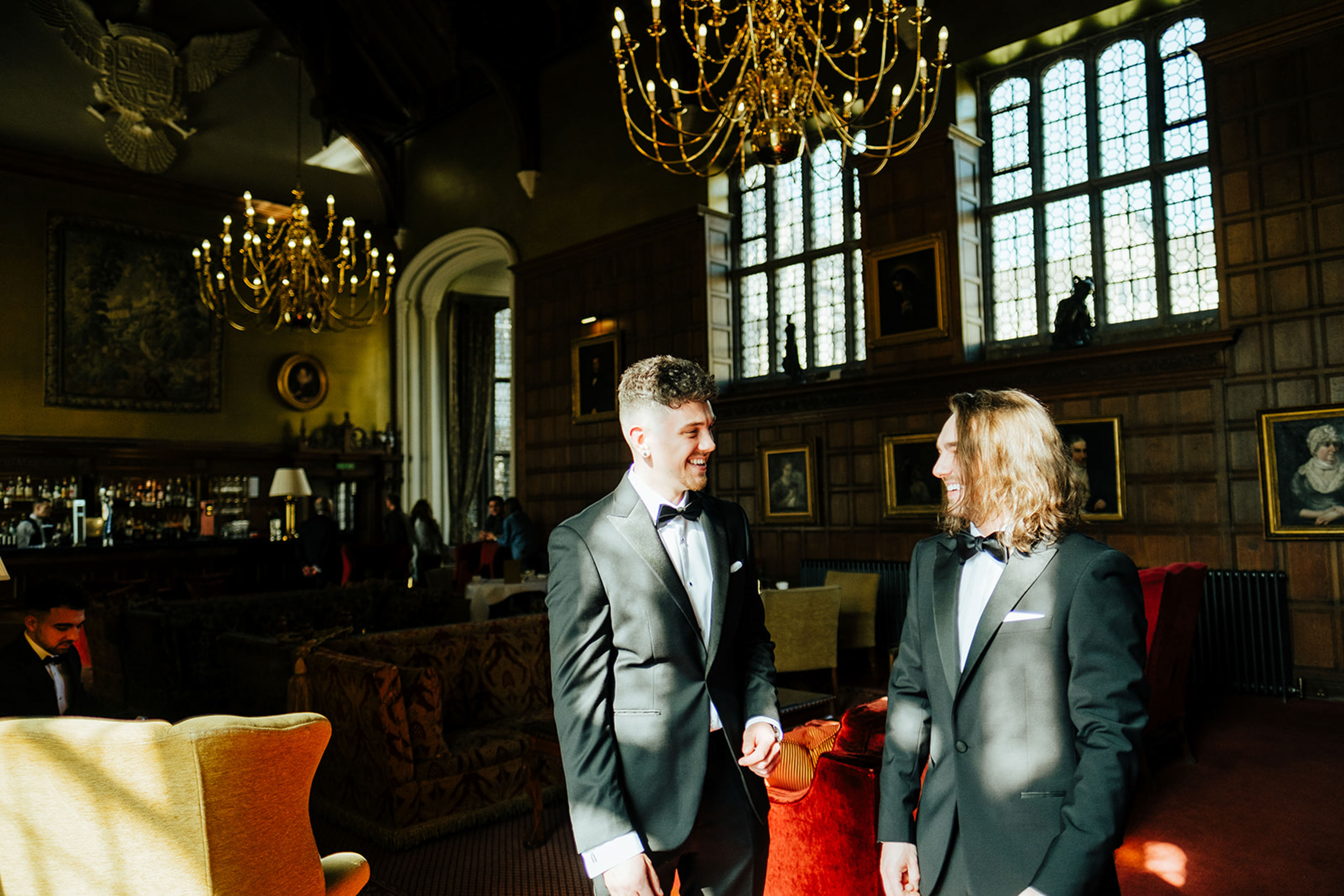 Grooms Prep at Rushton Hall. UK Wedding Photographer. Aimee Joy Photography.