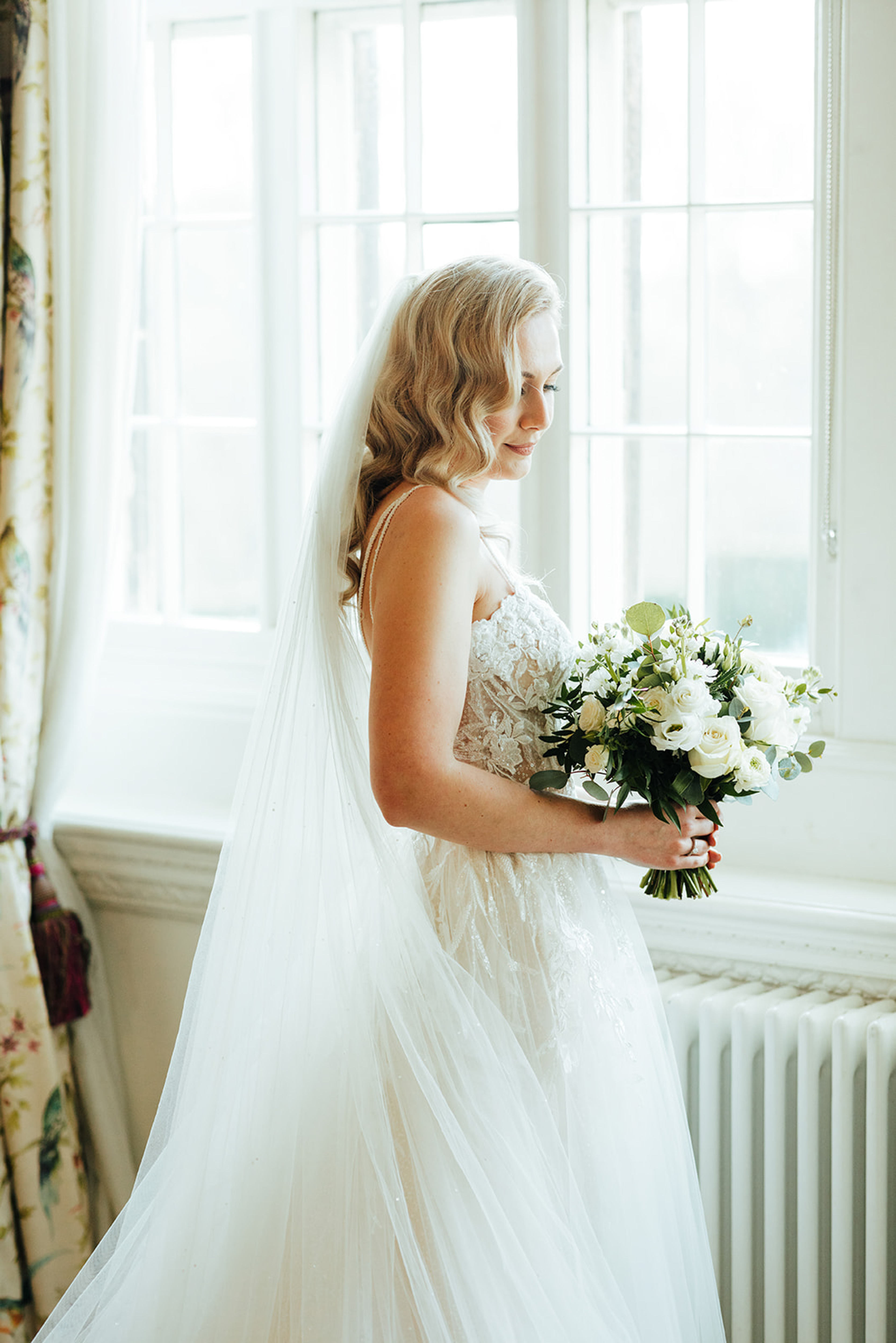 Bride Portrait at Rushton Hall. UK Wedding Photographer. Aimee Joy Photography.