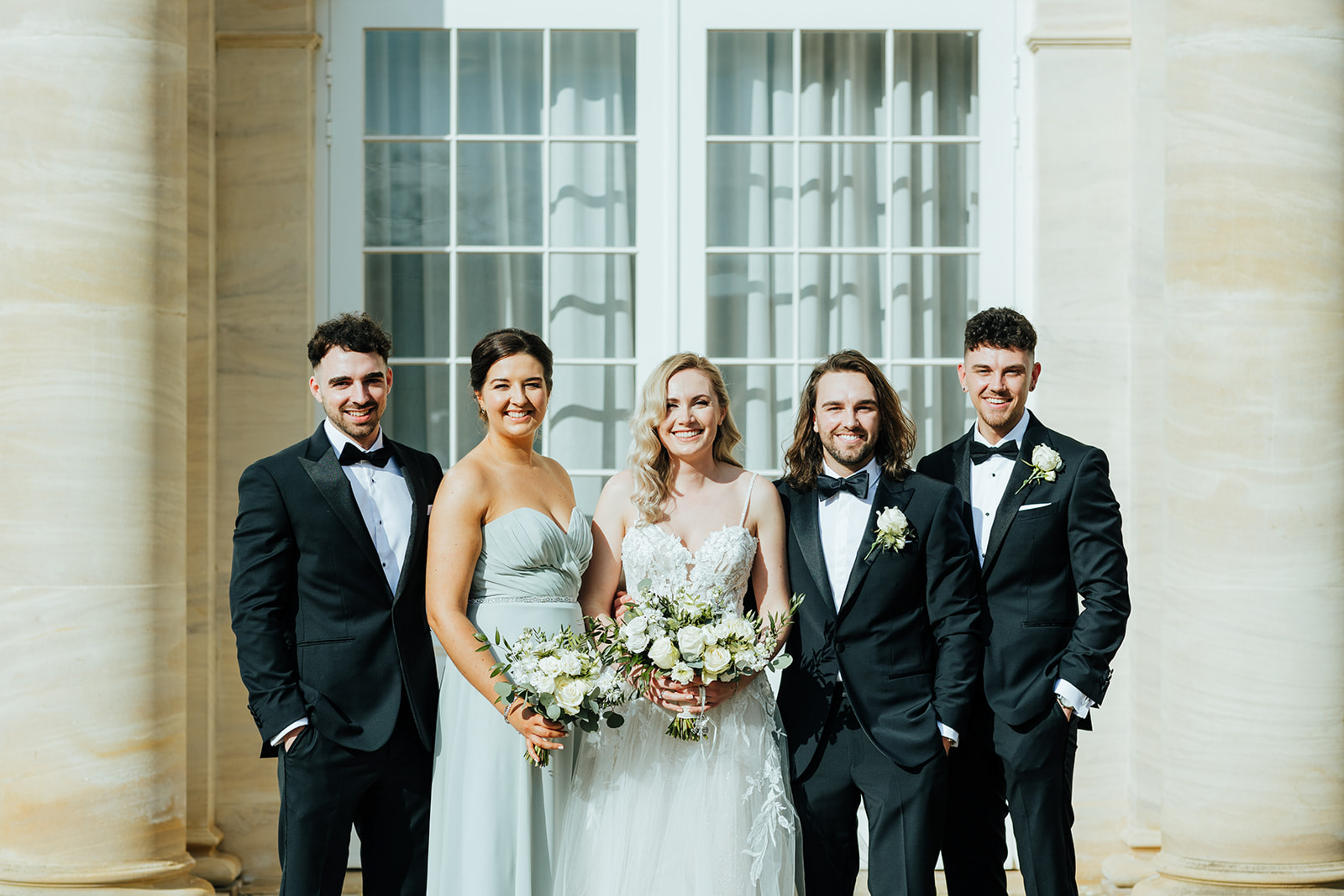 Bridal Party Group Photos at a Rushton Hall Wedding. Documentary UK Wedding Photographer -  Aimee Joy Photography